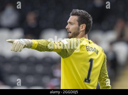 Aktenfoto vom 07-08-2021 von der Hitze von Midlothians Craig Gordon. Ausgabedatum: Dienstag, 31. August 2021. Stockfoto