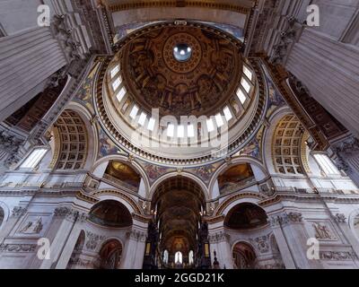 London, Greater London, England, August 24 2021: Innenraum der St. Pauls Cathedral. Stockfoto