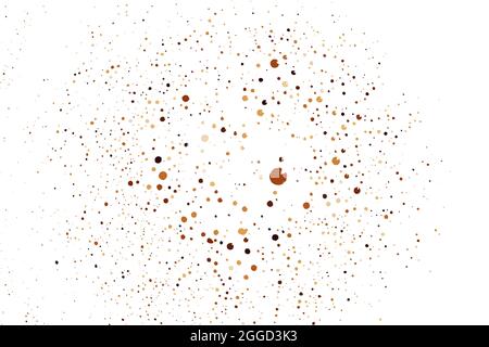 Kaffee Farbe Korn Textur isoliert auf weißem Hintergrund. Schokolade Schattierungen Konfetti. Braune Partikel. Digital Generiertes Bild. Vektorgrafik, E Stock Vektor