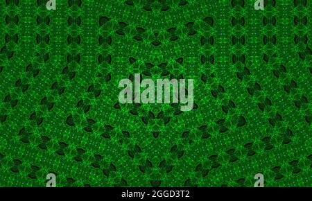 Illustration Fischauge grün Abstrakt Kaleidoskop Hintergrund. Mehrfarbige geometrische Kaleidoskop Kulisse. Farbenfrohe Kaleidoskop-Textur. Dekorative kal Stockfoto