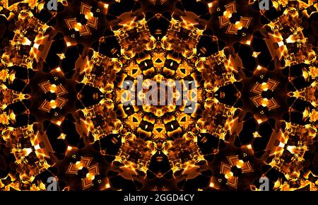 Hintergrund. Abstrakt. Muster. Textur. Illustration. Einzigartiges Kaleidoskop-Design. Abstrakter Kaleidoskop-Hintergrund. Schönes mehrfarbiger Kaleidoskop Stockfoto