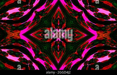 Abstrakter Kaleidoskop-Hintergrund. Schöne Kaleidoskop nahtlose Muster. Farbenfrohe Mosaikstruktur. Nahtlose Kaleidoskop-Textur. Stockfoto