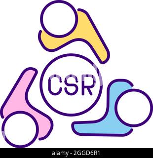 RGB-Farbsymbol des CSR-Ausschusses Stock Vektor