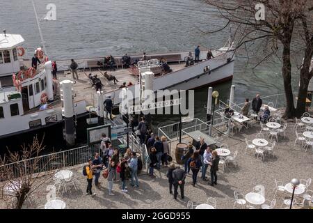 Traditionelles Seedampfer, Insel Isola Comacina, Comer See, Lombardei, Italien, Europa Stockfoto