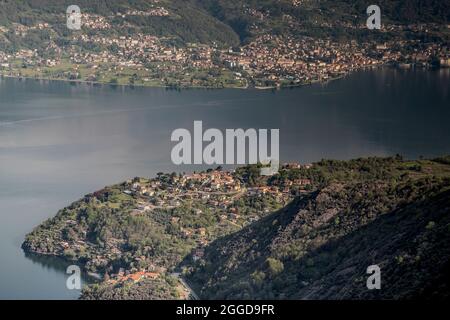 Comer See, Luftaufnahme, Lombardei, Italien, Europa Stockfoto