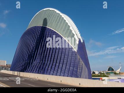 Das Agora-Gebäude (L'Àgora), Ciutat de les Arts i les Ciències (Stadt der Künste und Wissenschaften), Valencia, Spanien Stockfoto