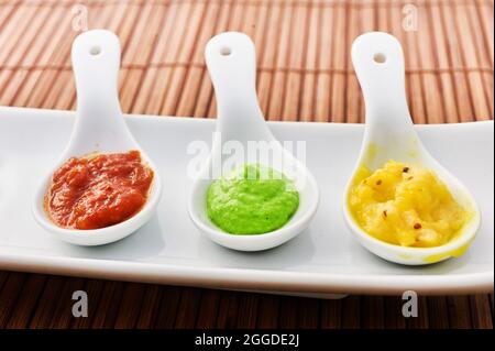 Tricolor-Sauce, Italien, Europa Stockfoto