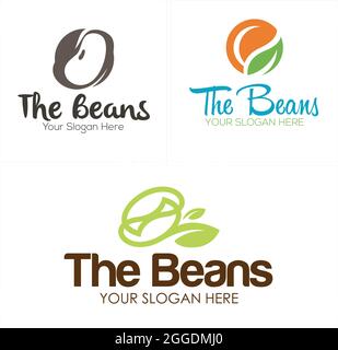 Die Vorlage für das Beans-Symbol-Logo Stock Vektor