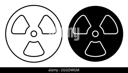 Lineares Symbol. Radioaktives Gefahrenschild. Einfacher Schwarz-Weiß-Vektor auf weißem Hintergrund Stock Vektor