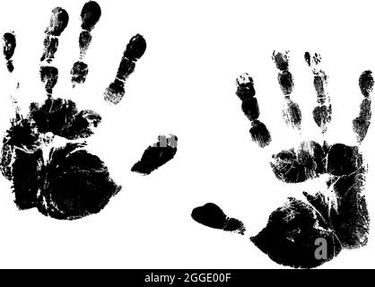 Handprint, Bilder des Fußabdrucks der Hände auf einem weißen Hintergrund zum Drucken von Ausdrucken, Flyern, Banner Stock Vektor