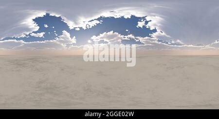 Nahtloser Himmel hdri Panorama 360 Grad Winkelansicht mit Zenit und Wolken für den Einsatz als Sky Dome. 3d-Renderdarstellung Stockfoto