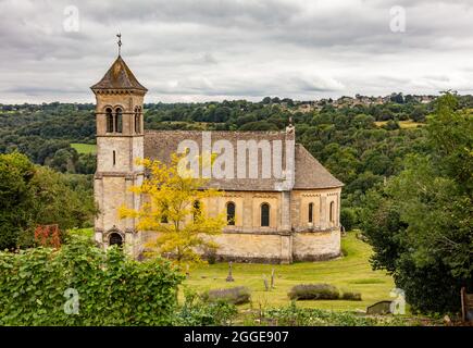 St. Luke's Church aus dem 19. Jahrhundert in Frampton Mansell, The Cotswolds, England, Vereinigtes Königreich Stockfoto