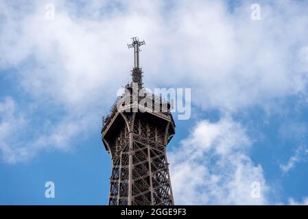 Eiffelturm, Nahaufnahme, Paris, Ile-de-France, Frankreich Stockfoto