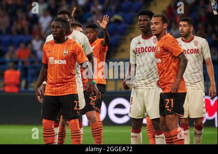 KHARKIV, UKRAINE - 24. AUGUST 2021: Die UEFA Champions League, Spiel Shakhtar gegen Monaco Stockfoto