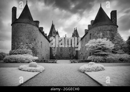 Infrarotbild, Chateau de Kergrist, Ploubezre, Cotes d'Armor, Bretagne, Frankreich Stockfoto