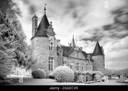 Infrarotbild, Chateau de Kergrist, Ploubezre, Cotes d'Armor, Bretagne, Frankreich Stockfoto