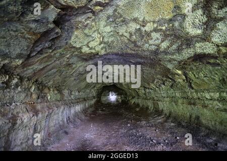 Lavatunnel in der Nähe von Caldeira auf der Insel Graciosa, Azoren Stockfoto