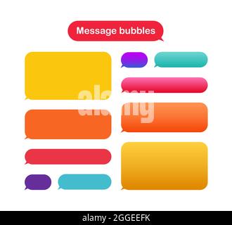 Design-Vorlage für Nachrichtenblasen für Messenger-Chat. Stock Vektor