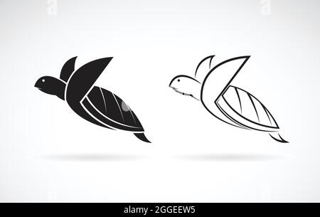 Vektor von Schildkröte-Design auf weißem Hintergrund. Reptil. Tiere. Leicht editierbare Vektorgrafik mit Ebenen. Stock Vektor