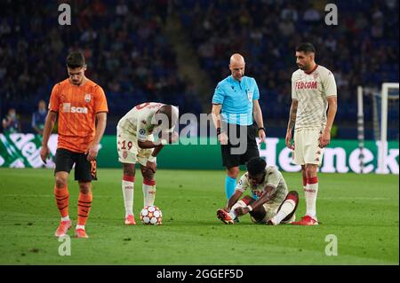 KHARKIV, UKRAINE - 24. AUGUST 2021: Die UEFA Champions League, Spiel Shakhtar gegen Monaco Stockfoto