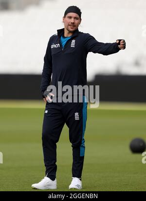 Englands Rory verbrennt während einer Nets-Sitzung im Kia Oval, London. Bilddatum: Dienstag, 31. August 2021. Stockfoto