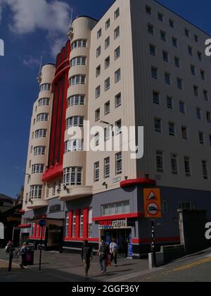 Das Art déco-Beresford-Gebäude (fromerly ein Hotel), Sauchiehall Street, Glasgow City Centre, Schottland, Großbritannien Stockfoto