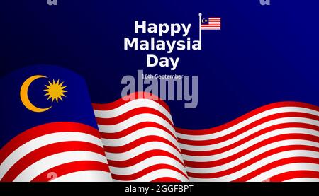 Happy malaysia Tag Vektor Illustration flaches Design Stock Vektor