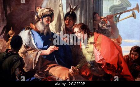 Joseph empfängt den Ring des Pharaos von Giovanni Battista Tiepolo (1696-1770), Öl auf Leinwand, um 1733-35 Stockfoto