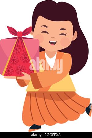 asiatischer Mädchencharakter Stock Vektor