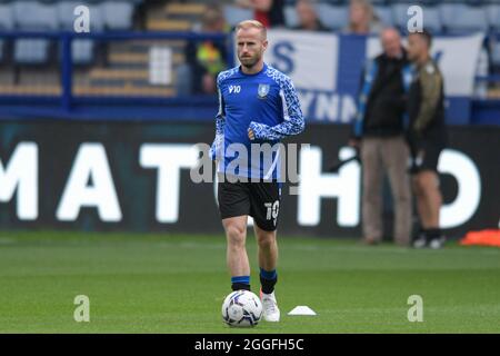 Barry Bannan #10 von Sheffield Wednesday, der sich vor dem Spiel aufwärmte Stockfoto