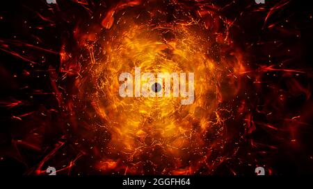 Burning Fire and Spark Energy Grunge Hintergrund Stockfoto