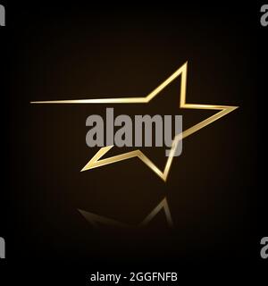 Gold Star Logo im eleganten Stil mit schwarzem Hintergrund Stock Vektor