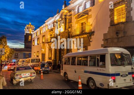 POTOSI, BOLIVIEN - 17. APRIL 2015: Die Nationale Münzstätte von Bolivien (Casa de la Moneda) in einem historischen Zentrum von Potosi, Bolivien. Stockfoto