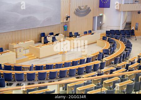 Stockholm, Schweden - 2018 09 30: Stockholmer Parlamentsinnenraum in Schweden Stockfoto