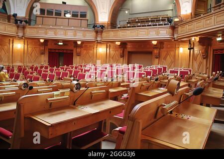 Stockholm, Schweden - 2018 09 30: Stockholm Parliament Interior, Schweden Stockfoto