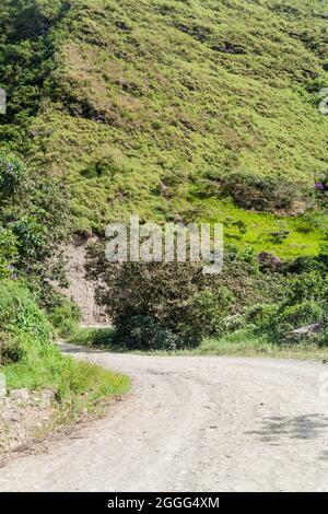 Straße in der Nähe von Coroico in den Yungas Bergen, Bolivien Stockfoto