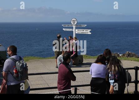 Bild ©lizenziert für Parsons Media. 21/08/2021. London, Großbritannien. LandÕs Ende. Allgemeine Ansichten von LandÕs End in Cornwall. Bild von Andrew Parsons / Parsons Media Stockfoto