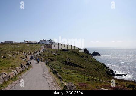 Bild ©lizenziert für Parsons Media. 21/08/2021. London, Großbritannien. Land’s End. Allgemeine Ansichten von Land’s End in Cornwall. Bild von Andrew Parsons / Parsons Media Stockfoto