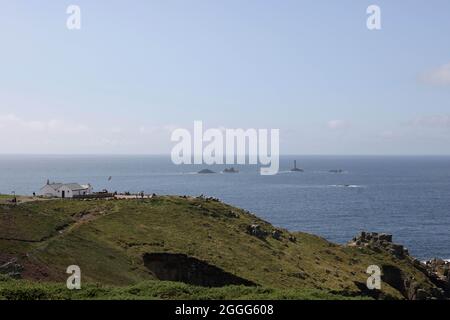 Bild ©lizenziert für Parsons Media. 21/08/2021. London, Großbritannien. Land’s End. Allgemeine Ansichten von Land’s End in Cornwall. Bild von Andrew Parsons / Parsons Media Stockfoto