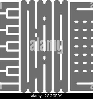 Akkordeon, bayangraues Symbol. Isoliert auf weißem Hintergrund Stock Vektor
