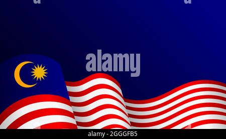 malaysia Unabhängigkeit Tag flach Vektor Hintergrund Stock Vektor