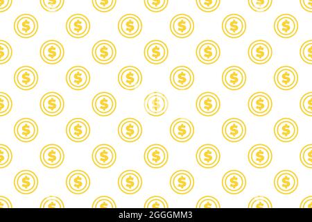Nahtloses Münzdollar-Muster. Muster für Geldmünzen Stock Vektor