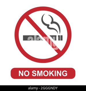 Kein Rauchen. Schilder Rauchen ist verboten. vektor-Illustration für Aufkleber und Aufkleber. Flacher Style. Stock Vektor