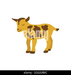 Amerikanische Zwergziege. Pflanzenfresser von Säugetieren. Bunte Vektor isolierte Illustration von Hand gezeichnet. Nutztier, Vieh Stock Vektor