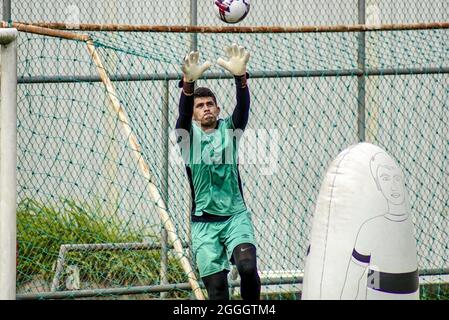 San Salvador, El Salvador. August 2021. Torwart Jonathan Guardado sah während der Trainingseinheit für ein Qualifikationsspiel gegen die Vereinigten Staaten für einen Ticker zur Qatar 2022 Weltmeisterschaft. Kredit: SOPA Images Limited/Alamy Live Nachrichten Stockfoto