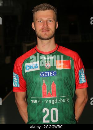 Deutscher Handballspieler Philipp Weber SC Magdeburg HBL Liqui Moly Handball Bundesliga Saison 2021-22 Stockfoto