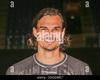 Dänischer Handball-Torwart Jannick Green SC Magdeburg HBL Liqui Moly Handball Bundesliga-Saison 2021-22 Stockfoto