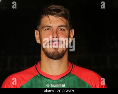 Polnischer Handballspieler Piotr Chrapkowski SC Magdeburg HBL Liqui Moly Handball Bundesliga-Saison 2021-22 Stockfoto