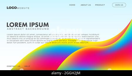 Schöner Regenbogen fluid Gradient Hintergrund, bunte abstrakte flüssige 3d-Formen. Futuristische Designtapete für Banner, Poster, Cover, Flyer, Present Stock Vektor