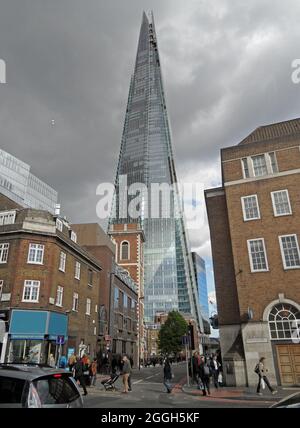 The Shard of Glass (auch bekannt als The Shard), London. Teil der London Bridge Entwicklungsarbeit, und derzeit das höchste Gebäude in Europa Stockfoto